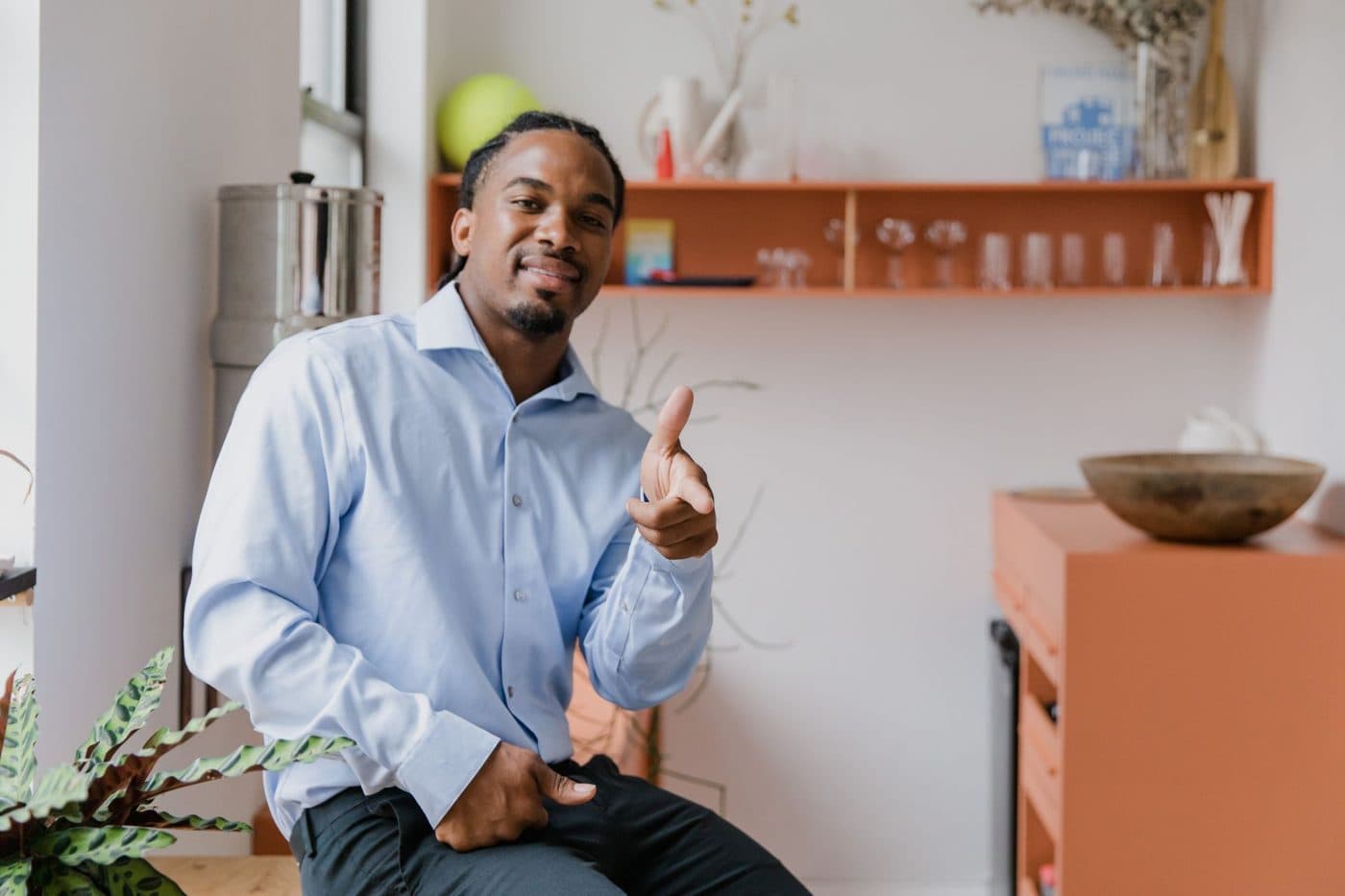 Hiring manager at a desk